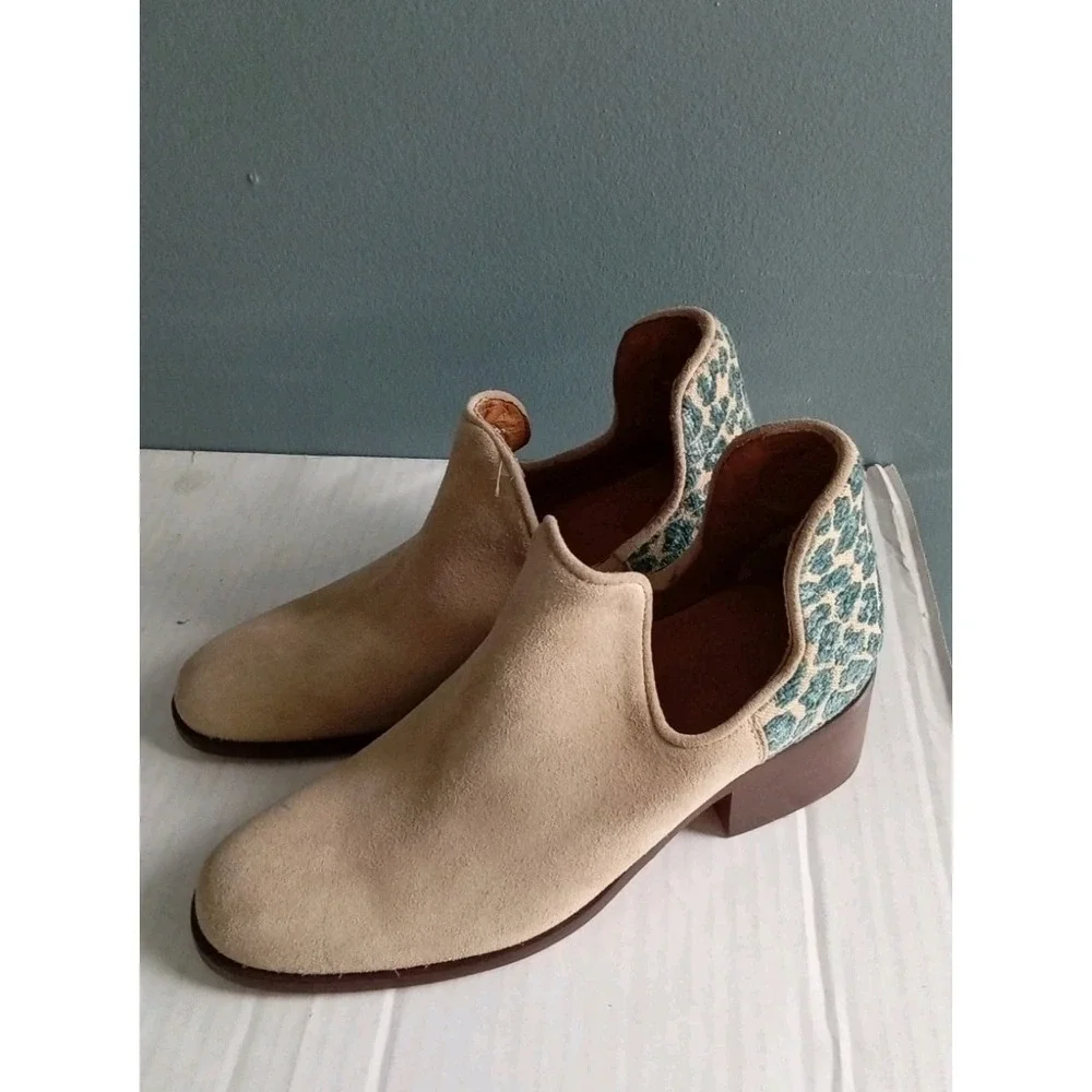 Ankle‎ Booties Suede Leather Leopard Print Heel Shoes